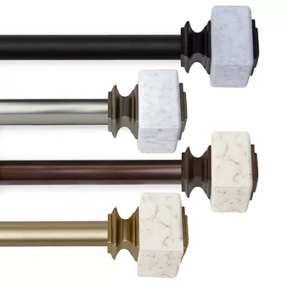 Rod Desyne Estelle 1 In Adjustable Curtain Rod In Silver