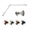 Rod Desyne Eudora Corner 3/4 In Adjustable Curtain Rod In Silver