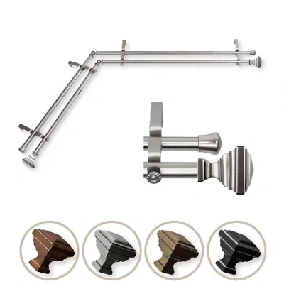Rod Desyne Eudora Corner Double Curtain Rod In Silver