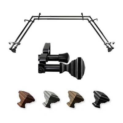 Rod Desyne Eudora Double Bay Window Rod In Black
