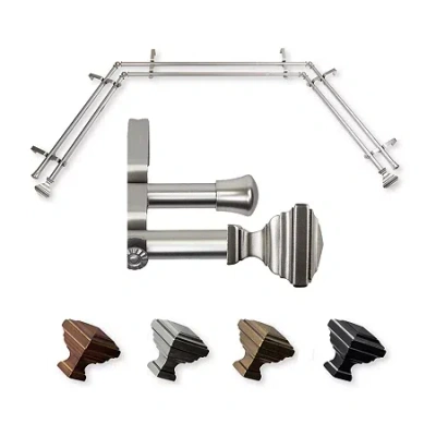 Rod Desyne Eudora Double Bay Window Rod In Silver