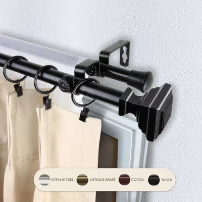 Rod Desyne Eudora Double Curtain Rod 3/4 Inch Dia In Black