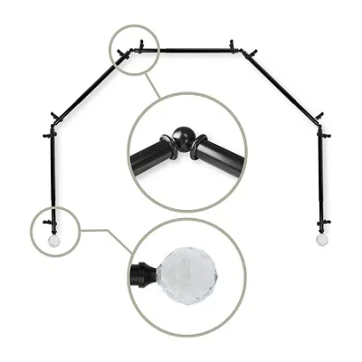 Rod Desyne Faceted 5 Sided Bay Window Rod In Black