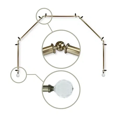 Rod Desyne Faceted 5 Sided Bay Window Rod In Sand