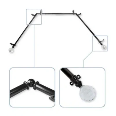 Rod Desyne Faceted Bay Window Rod In Black