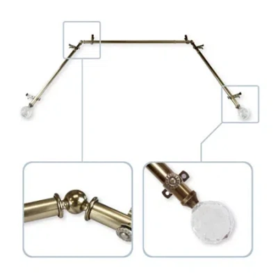 Rod Desyne Faceted Bay Window Rod In Brown