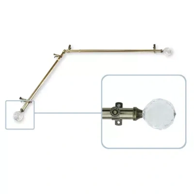 Rod Desyne Faceted Corner 13/16 In Adjustable Curtain Rod In Brown