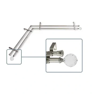 Rod Desyne Faceted Corner Double Curtain Rod In Silver