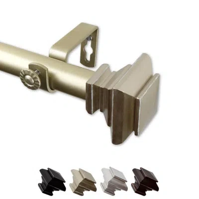 Rod Desyne Fern 1" Single Curtain Rod In Gold