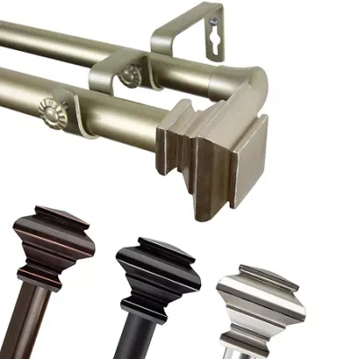 Rod Desyne Fern Double Curtain Rod In Silver