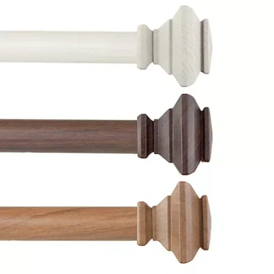 Rod Desyne Fern Faux Wood 1 In Adjustable Curtain Rod In Brown