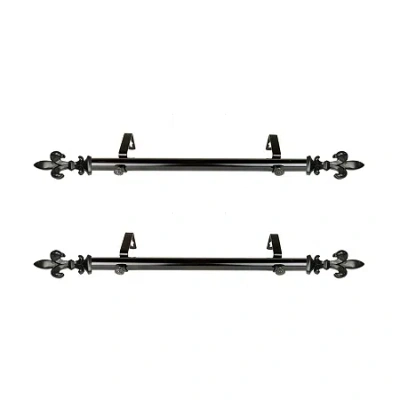 Rod Desyne Fernando 1 In Adjustable Side Curtain Rod In Black