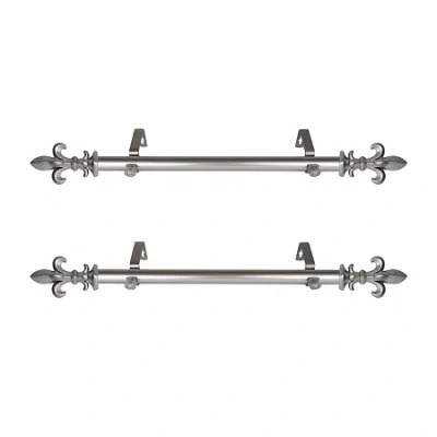 Rod Desyne Fernando 1 In Adjustable Side Curtain Rod In Silver