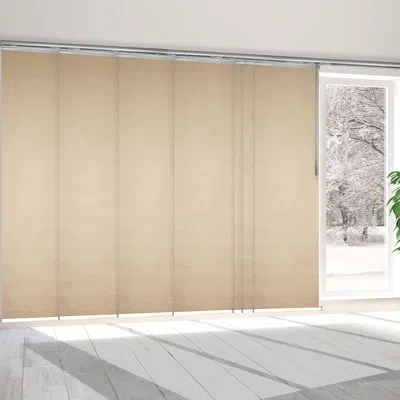 Rod Desyne Flax 7-panel Single Rail  Panel Track Extendable 110"-153"w X 94"h, Panel Width 23.5" In Satin Nickel