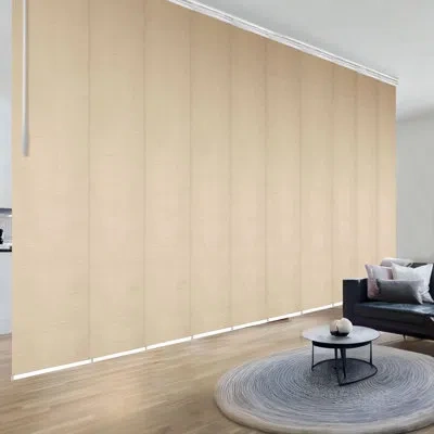 Rod Desyne Flax Gold 10-panel Double Rail White Panel Track Extendable 120"-218"w X 94"h, Panel Width 23.5"
