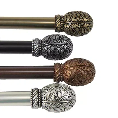 Rod Desyne Forest 3/4 In Adjustable Curtain Rod In Silver