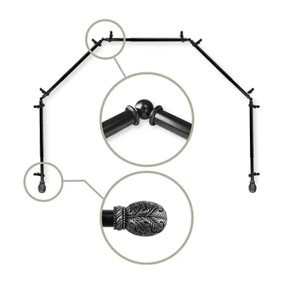 Rod Desyne Forest 5-sided Bay Window Rod In Black
