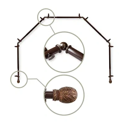 Rod Desyne Forest 5-sided Bay Window Rod In Brown