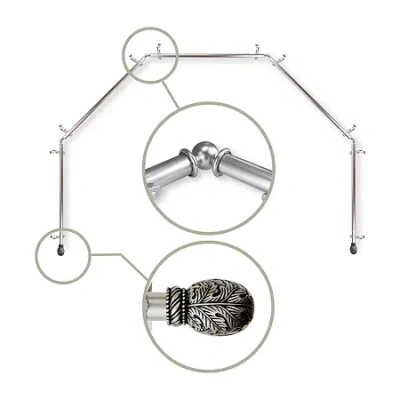 Rod Desyne Forest 5-sided Bay Window Rod In Silver
