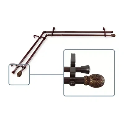Rod Desyne Forest Corner Window Double Curtain Rod In Brown