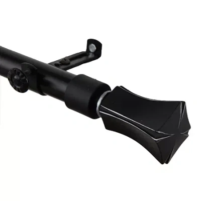 Rod Desyne Fort 13/16" Adjustable Curtain Rod In Black