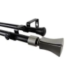 Rod Desyne Fort 13/16" Adjustable Double Curtain Rod In Black