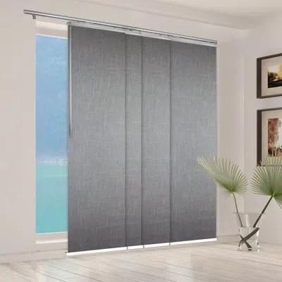 Rod Desyne Frey 4-panel Single Rail Panel Track Extendable 48"-88"w X 94"h, Panel Width 23.5" In Warm Gray