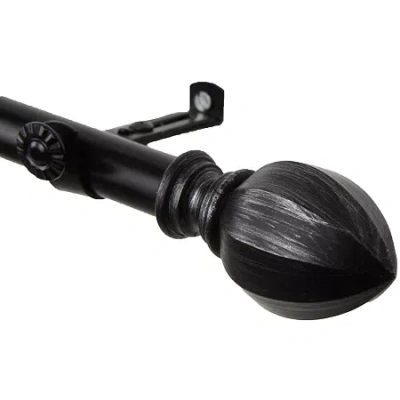 Rod Desyne Garnet 13/16" Adjustable Curtain Rod In Black