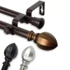 Rod Desyne Garnet 13/16" Adjustable Double Curtain Rod In Brown