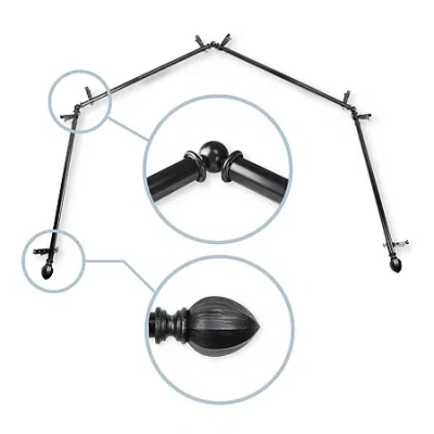 Rod Desyne Garnet 4-sided Bay Window Rod In Black