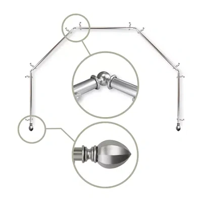 Rod Desyne Garnet 5-sided Bay Window Rod In Silver