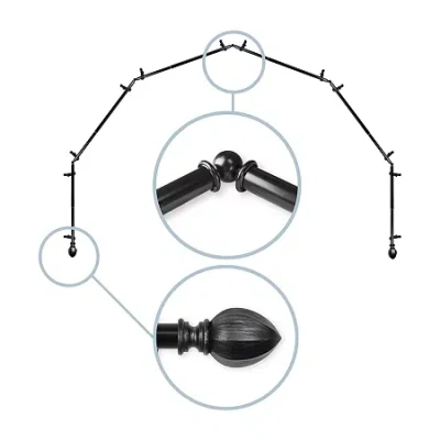 Rod Desyne Garnet 6-sided Bay Window Rod In Black