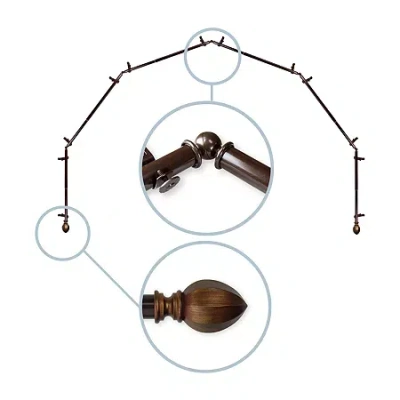 Rod Desyne Garnet 6-sided Bay Window Rod In Brown