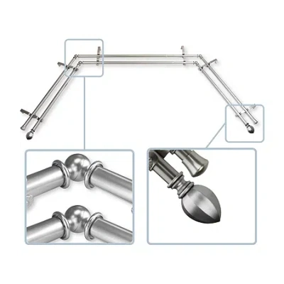 Rod Desyne Garnet Bay Window Rod In Silver