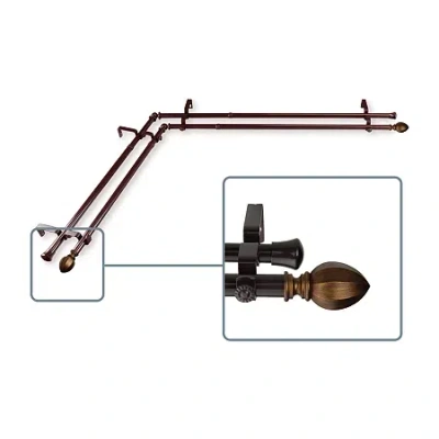 Rod Desyne Garnet Corner Window Double Curtain Rod In Brown