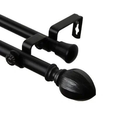 Rod Desyne Garnet Double Curtain Rod In Black