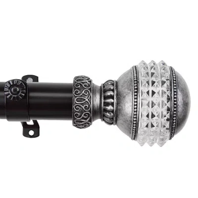 Rod Desyne Gemstone 1 1/2 In Adjustable Curtain Rod In Black