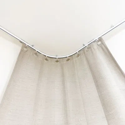 Rod Desyne Heavy Duty Curved Corner Curtain Track With Hooks In Stainless Steel