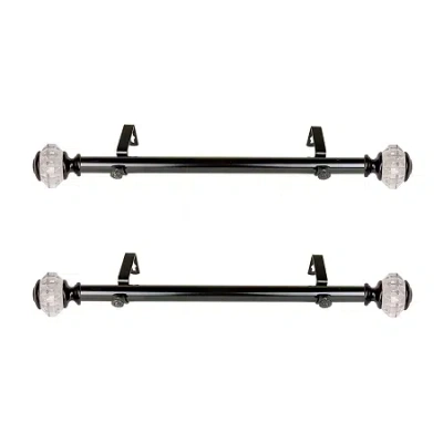 Rod Desyne Inez 1 In Adjustable Side Curtain Rod In Black