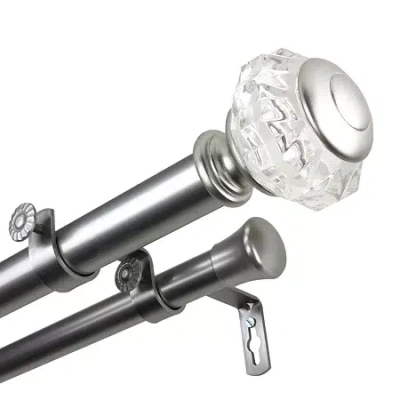 Rod Desyne Inez Double Curtain Rod In Silver
