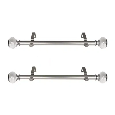 Rod Desyne Ironwood 1 In Adjustable Side Curtain Rod In Silver