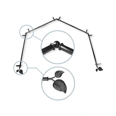 Rod Desyne Ivy 4 Sided Bay Window Rod In Black