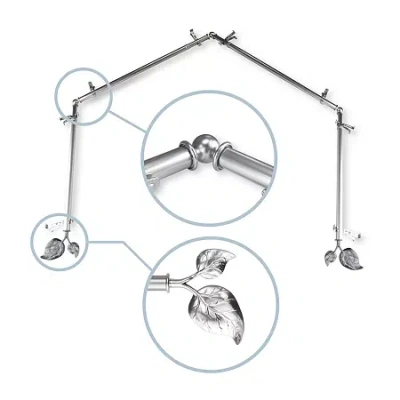 Rod Desyne Ivy 4 Sided Bay Window Rod In Silver