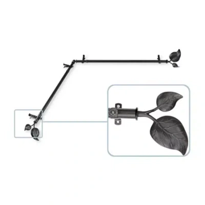 Rod Desyne Ivy Corner 13/16 In Adjustable Curtain Rod In Black
