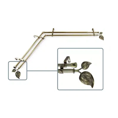 Rod Desyne Ivy Corner Double Curtain Rod In Sand