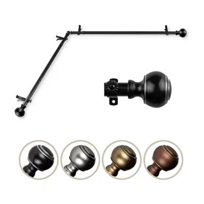 Rod Desyne Jaylin Corner 3/4 In Adjustable Curtain Rod In Black