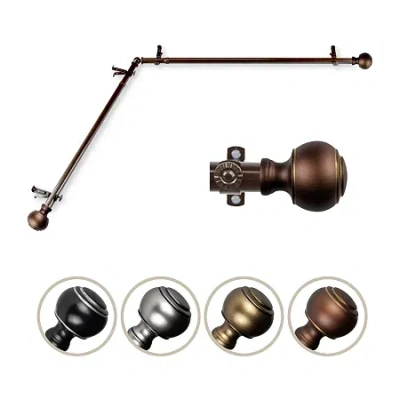 Rod Desyne Jaylin Corner 3/4 In Adjustable Curtain Rod In Brown