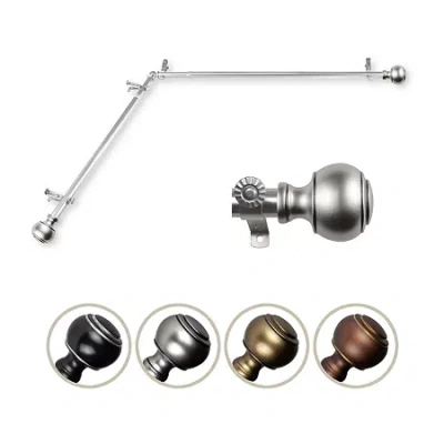 Rod Desyne Jaylin Corner 3/4 In Adjustable Curtain Rod In Silver