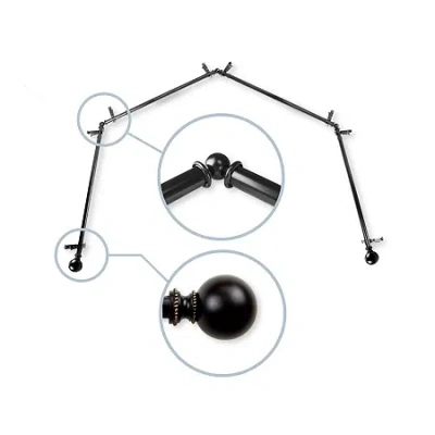 Rod Desyne Jordana 4 Sided Bay Window Rod In Black