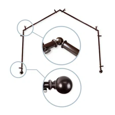 Rod Desyne Jordana 4 Sided Bay Window Rod In Brown